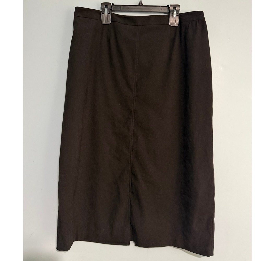 Studio 1940 Black Midi Pencil Skirt Women 18/20W Back Vent Stretch Cotton 1596